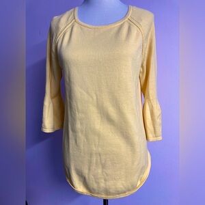 Jeanne Pierre Women’s Pullover Sweater, Medium, Bell Sleeves, Light Yellow